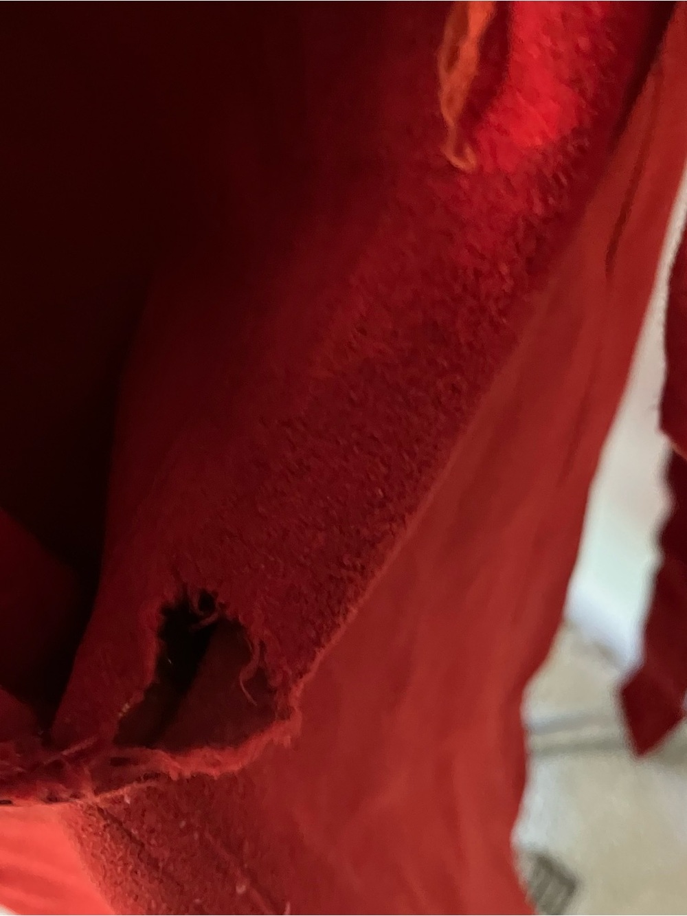 VTG Women’s Sz.8 70s Red Suede Leather Belted Trench Coat Long Boho Festival - Picture 10 of 16
